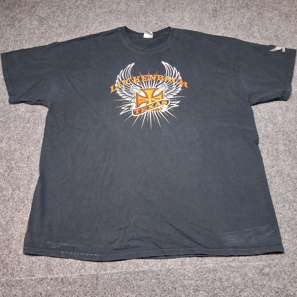 Luckenbiker-Luckenbach Texas Black T-Shirt Sz‎ 2XL